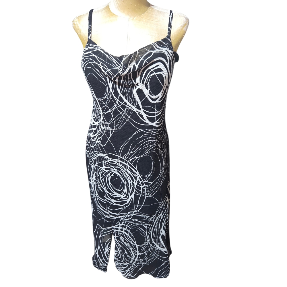 Believe Black and White Spiral Print Maxi Dress